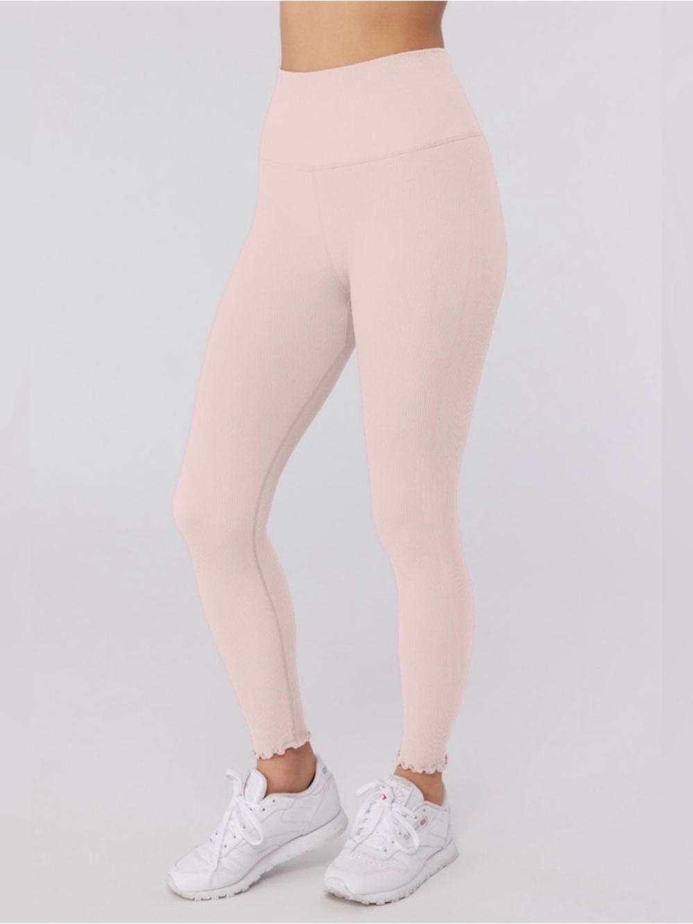 NWOT Spiritual Gangster Vintage Pink LoveSculpt Seamless 7/8 Ruffle Legging XS/S